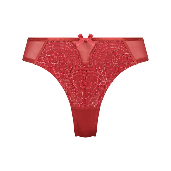 Slip brésilien Harriet à jambes hautes - Rouge
