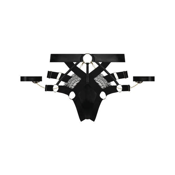 Slip brésilien jambe haute Faye - Noir