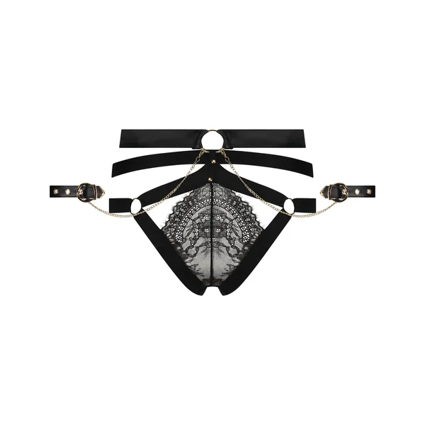 Slip brésilien jambe haute Faye - Noir