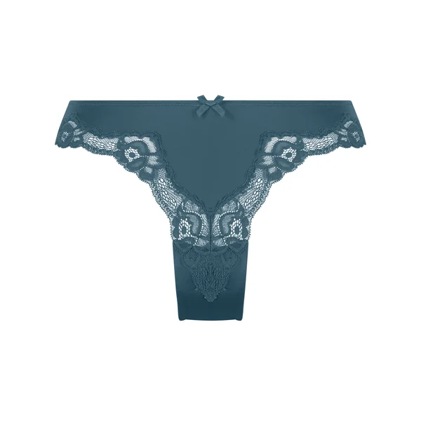 Slip brésilien Lace & Shine - Bleu