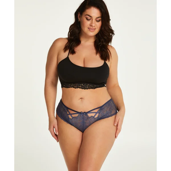 Slip brésilien Lacey Curvy - Bleu