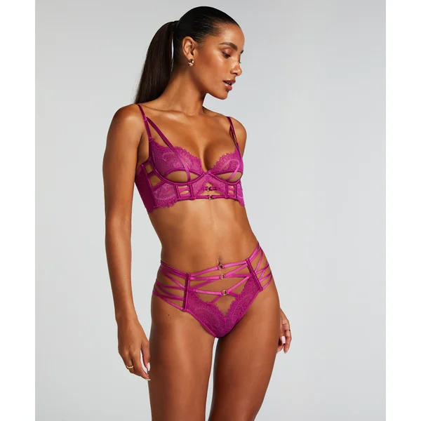 Slip brésilien à entrejambe ouvert Monet - Violet