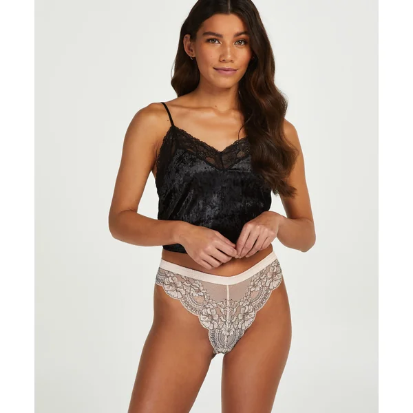 Slip brésilien échancré Yvo - Rose