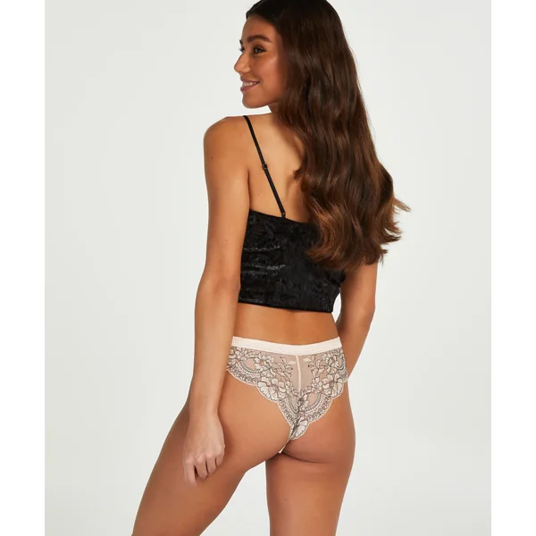 Slip brésilien échancré Yvo - Rose