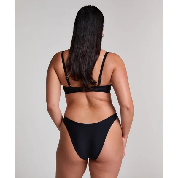 Slip de Bikini Échancrés Luna - Noir
