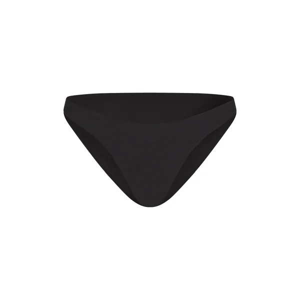 Slip de Bikini Échancrés Luna - Noir