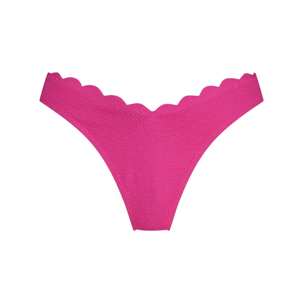 Slip de Bikini Échancrés Lurex Scallop - Rose