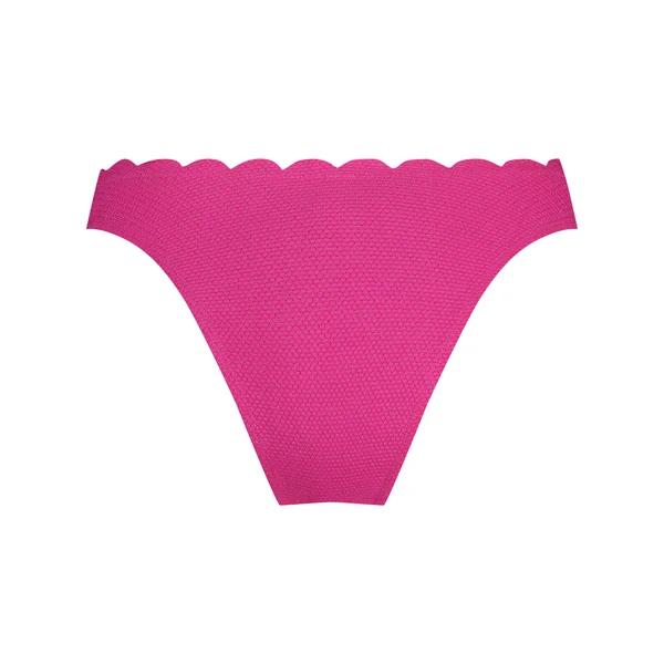 Slip de Bikini Échancrés Lurex Scallop - Rose