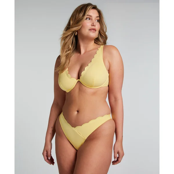 Slip de Bikini Échancrés Scallop - Jaune