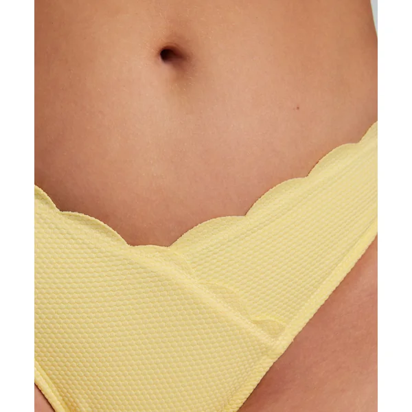 Slip de Bikini Échancrés Scallop - Jaune