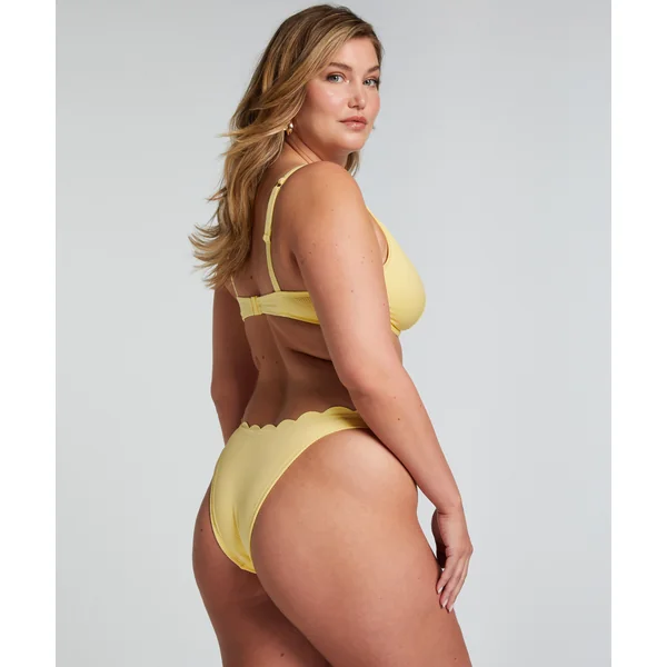 Slip de Bikini Échancrés Scallop - Jaune