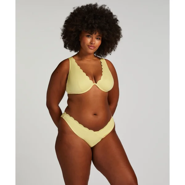 Slip de Bikini Échancrés Scallop - Jaune