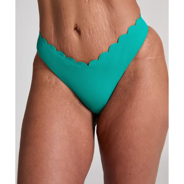 Slip de Bikini Échancrés Scallop - Vert