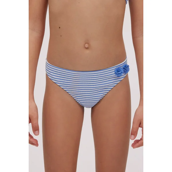 Slip fille bleu rayé imprimé texture détail fleur