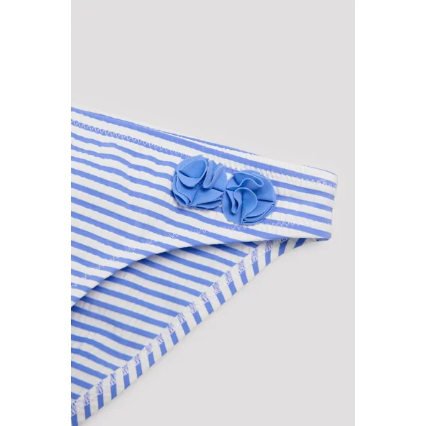 Slip fille bleu rayé imprimé texture détail fleur