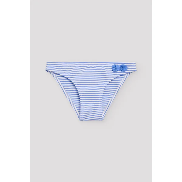 Slip fille bleu rayé imprimé texture détail fleur