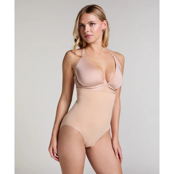 Slip Rio taille haute sans coutures mettant en valeur la silhouette - Beige