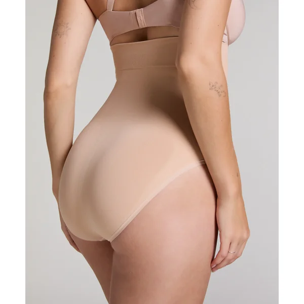 Slip Rio taille haute sans coutures mettant en valeur la silhouette - Beige
