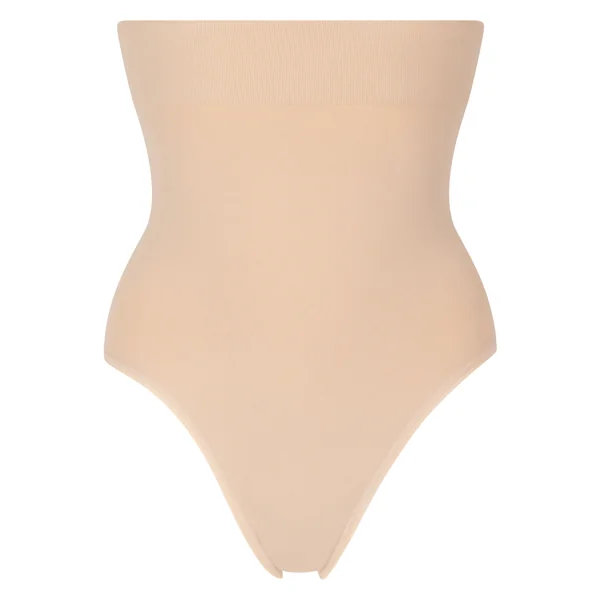 Slip Rio taille haute sans coutures mettant en valeur la silhouette - Beige