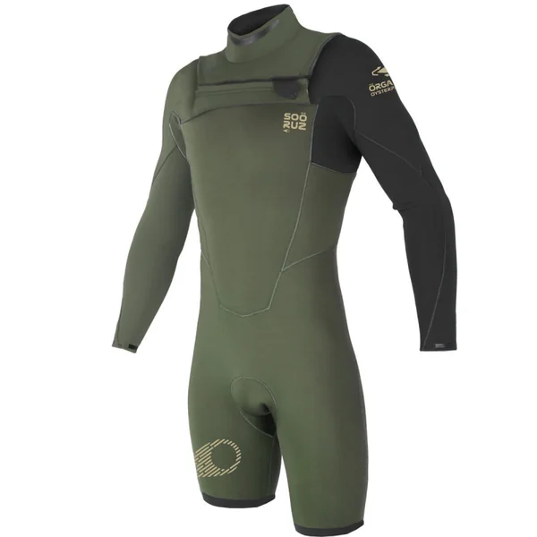 SOORUZ HOMMES Shorty Men 3/2 LS FZ FIGHTER - ORGANIC OYSTERPRENE AR Army