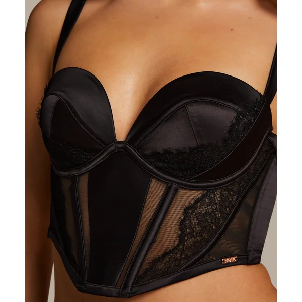 Soutien-gorge bustier à armatures préformé Nicole - Noir