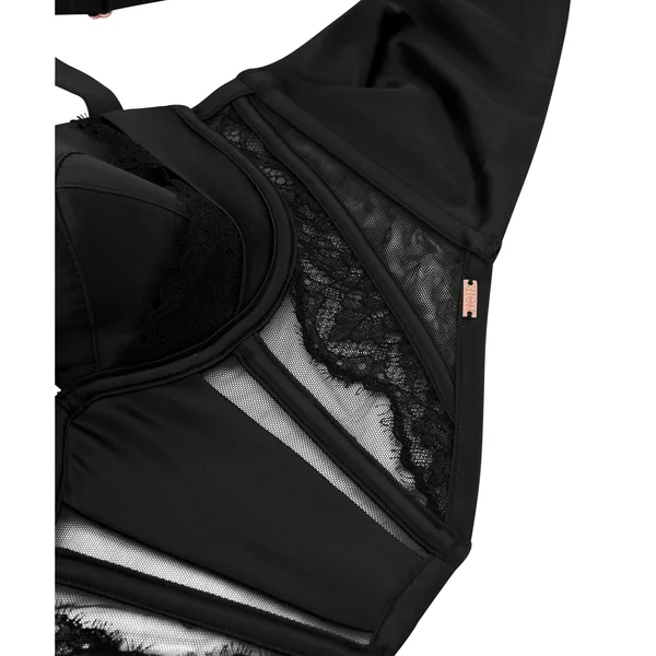 Soutien-gorge bustier à armatures préformé Nicole - Noir