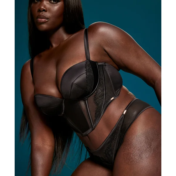 Soutien-gorge bustier à armatures préformé Nicole - Noir