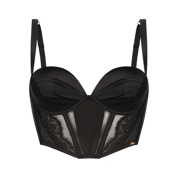 Soutien-gorge bustier à armatures préformé Nicole - Noir