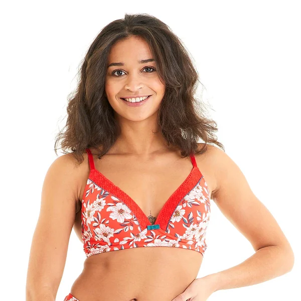 Soutien-gorge coques sans armatures rouge Incendie