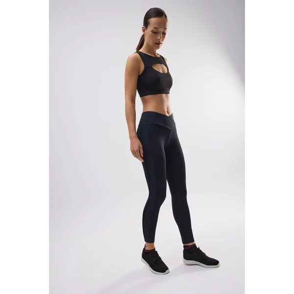 Soutien-gorge de sport avec détails ajourés, maintien moyen, noir