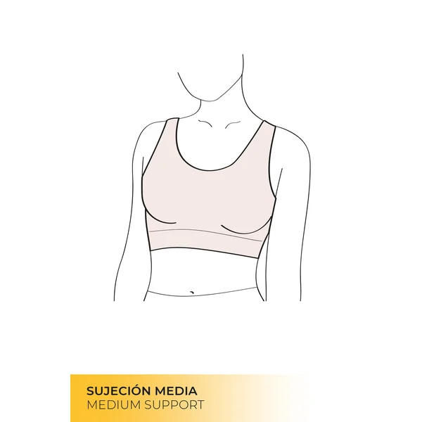 Soutien-gorge de sport avec détails ajourés, maintien moyen, noir