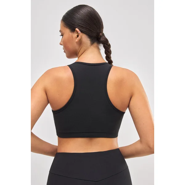 Soutien-gorge de sport color block en coton noir