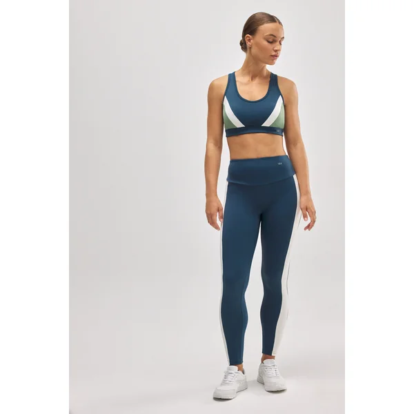 Soutien-gorge de sport colorblock bleu avec rembourrage amovible