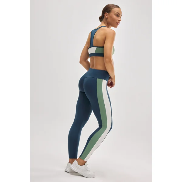 Soutien-gorge de sport colorblock bleu avec rembourrage amovible
