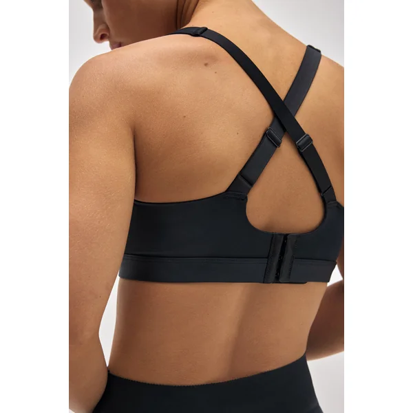 Soutien-gorge de sport compressif à fort impact avec bretelles réglables en noir