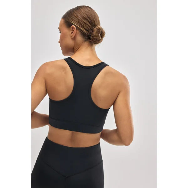 Soutien-gorge de sport noir à dos nageur