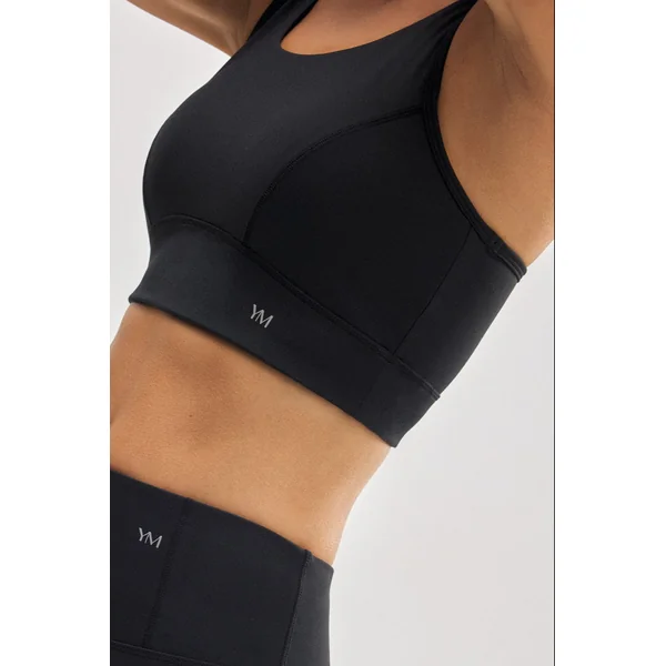 Soutien-gorge de sport noir à dos nageur