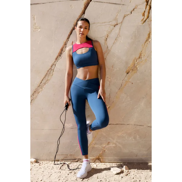 Soutien-gorge de sport à découpes color block, maintien moyen