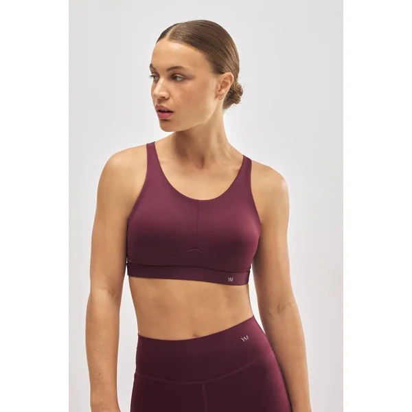 Soutien-gorge de sport à maintien élevé avec bretelles bordeaux réglables