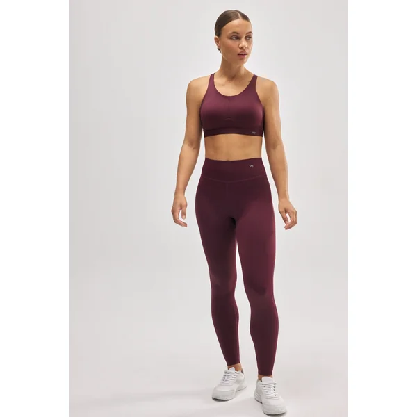 Soutien-gorge de sport à maintien élevé avec bretelles bordeaux réglables