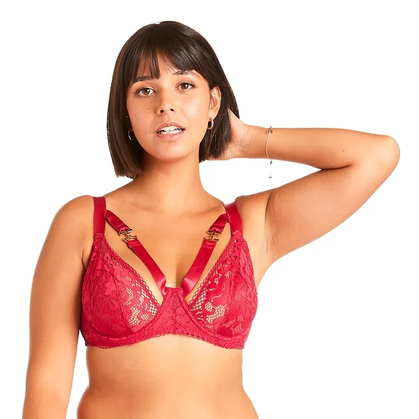 Soutien-gorge grand maintien bordeaux Danger