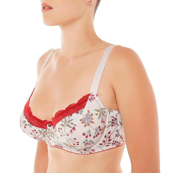 Soutien-gorge grand maintien ivoire/orange Insolente