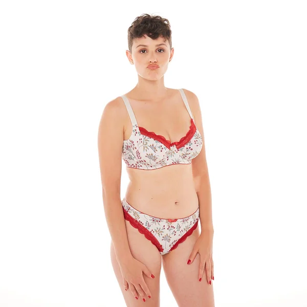 Soutien-gorge grand maintien ivoire/orange Insolente
