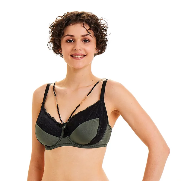 Soutien-gorge grand maintien kaki Pole Dance