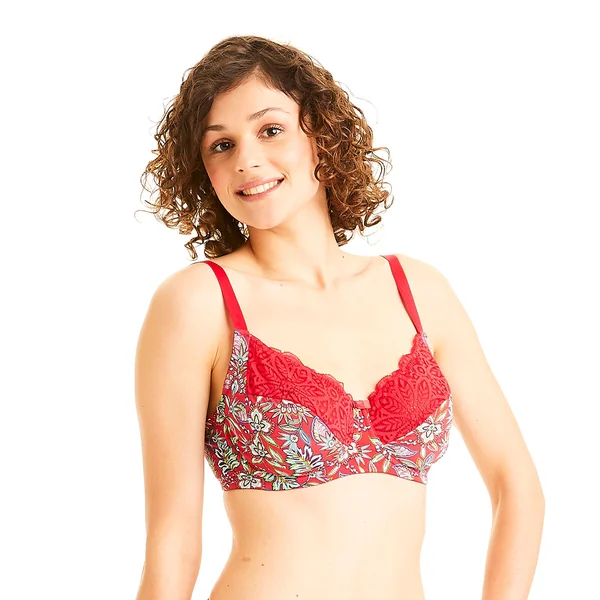 Soutien-gorge grand maintien multico rouge Aria