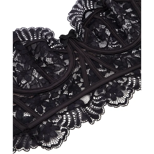 Soutien-gorge non-rembourré à armatures préformé longline Jamie - Noir