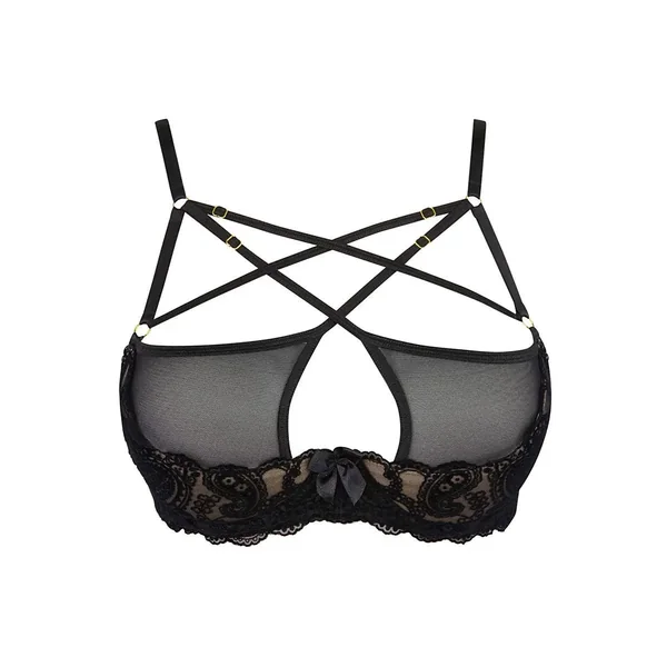 Soutien-gorge ouvert noir V-10051