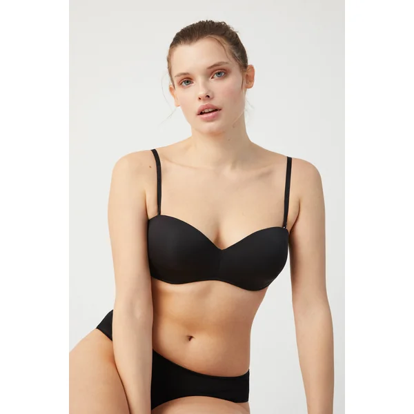 Soutien-gorge push-up bustier multipositions noir