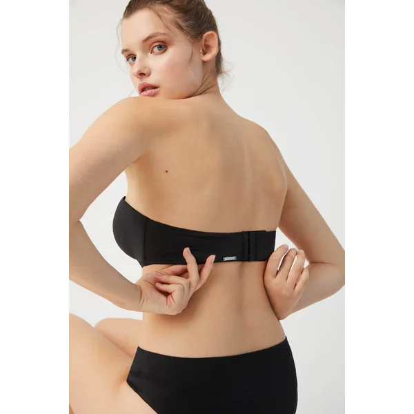 Soutien-gorge push-up bustier multipositions noir