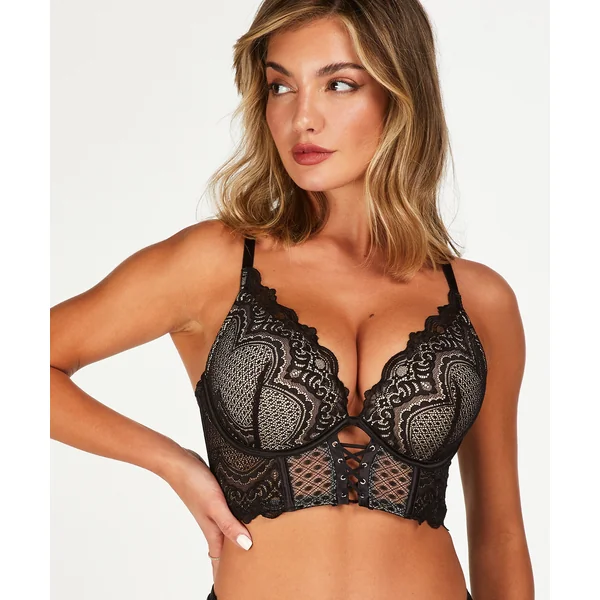 Soutien-gorge Push-Up bustier à armatures rembourré Lotta - Noir